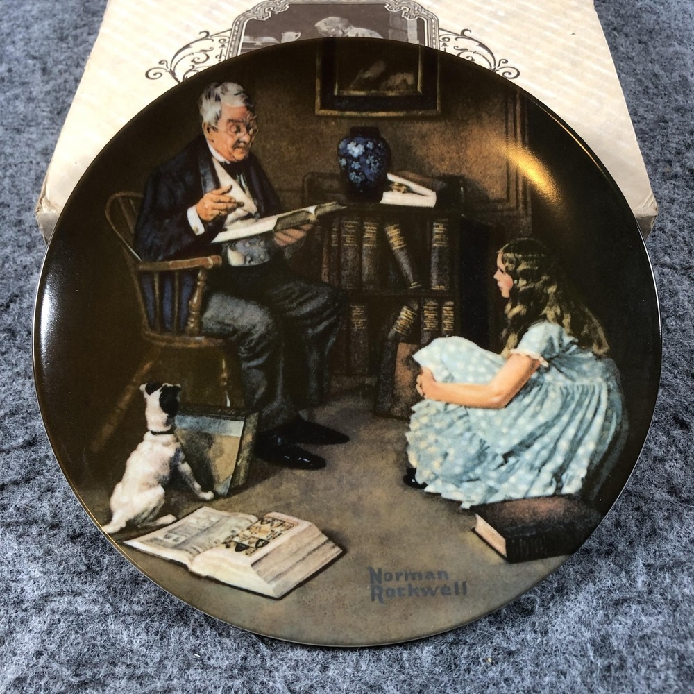 Vintage 1983 Knowles Norman Rockwell‎ Storyteller Collector Plate COA Box